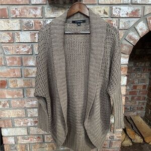 Le Chateau Cardigan - Beige Open Front Batwing Shawl